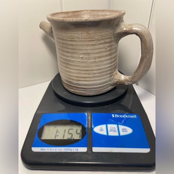 Handcrafted Pitcher pottery spout Jug glazed ceramic watering can signed Bobbi - Picture 2 of 16